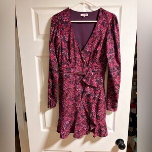 Parker Burgundy Floral Long Sleeve Dress